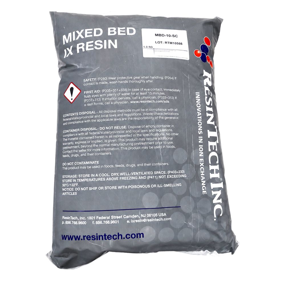 Resin DI Mixed Bed Semiconductor Grade 1 cu ft