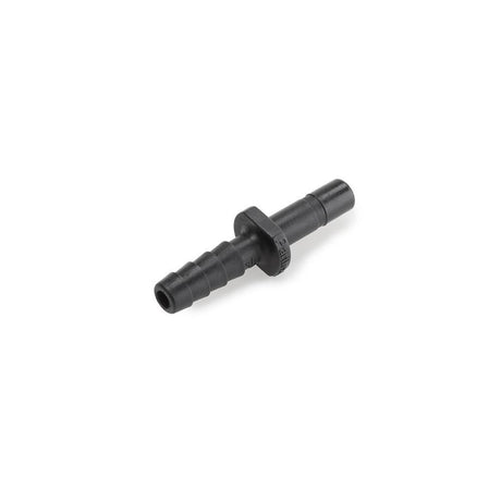 Black Kynar PVDF Tube Stem to Barb - 1/4 x 1/4