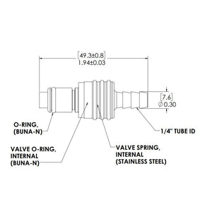 LinkTech 40AC InLine Plug, Valved, 1/4" HB