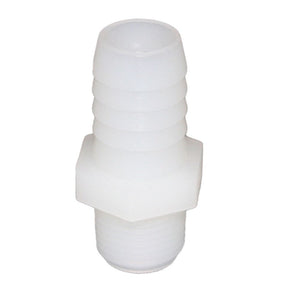 Male Barb Adapter - 5/8 ID x 3/8 MNPT - Natural Nylon