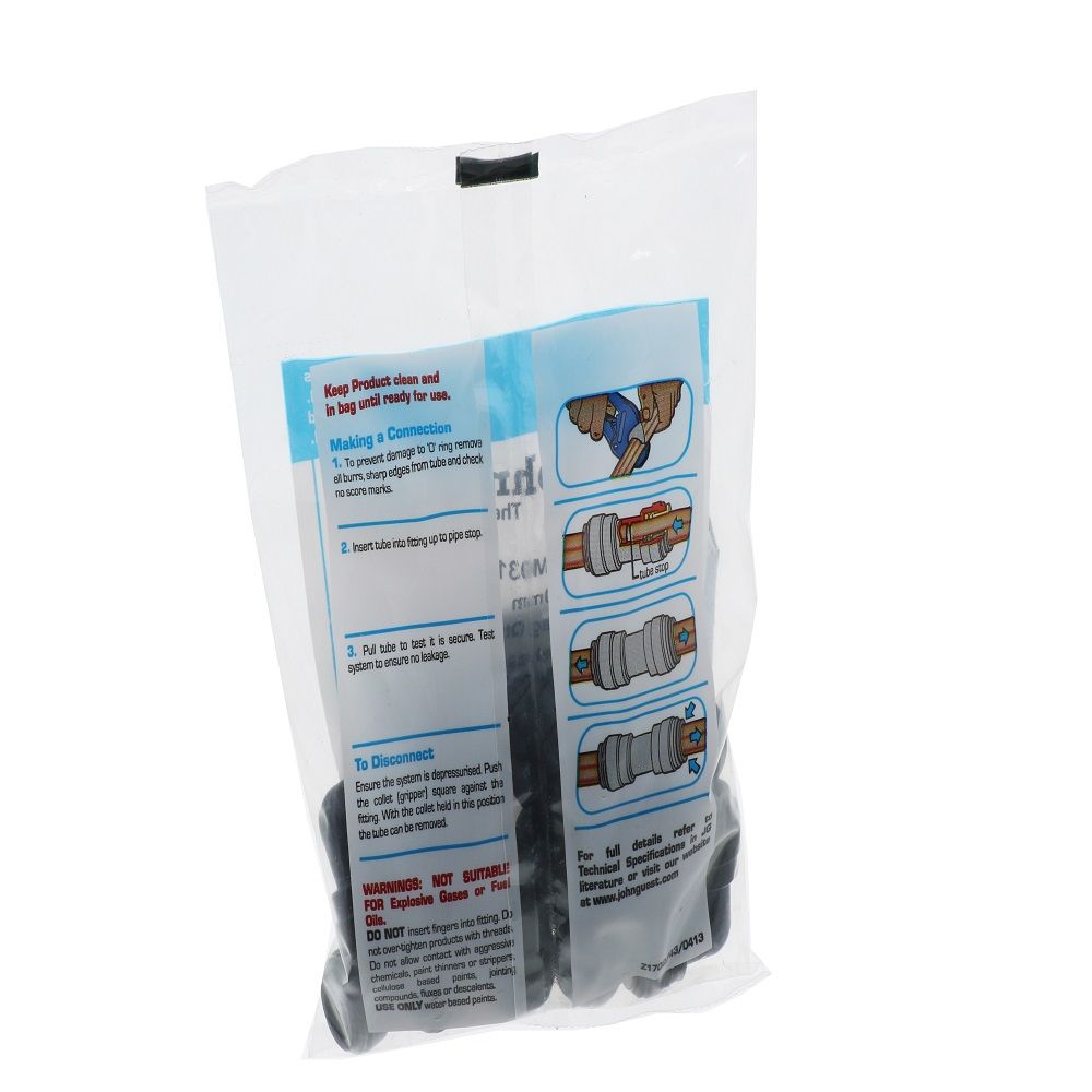 John Guest Union Elbow BLACK ACETAL - 10mm