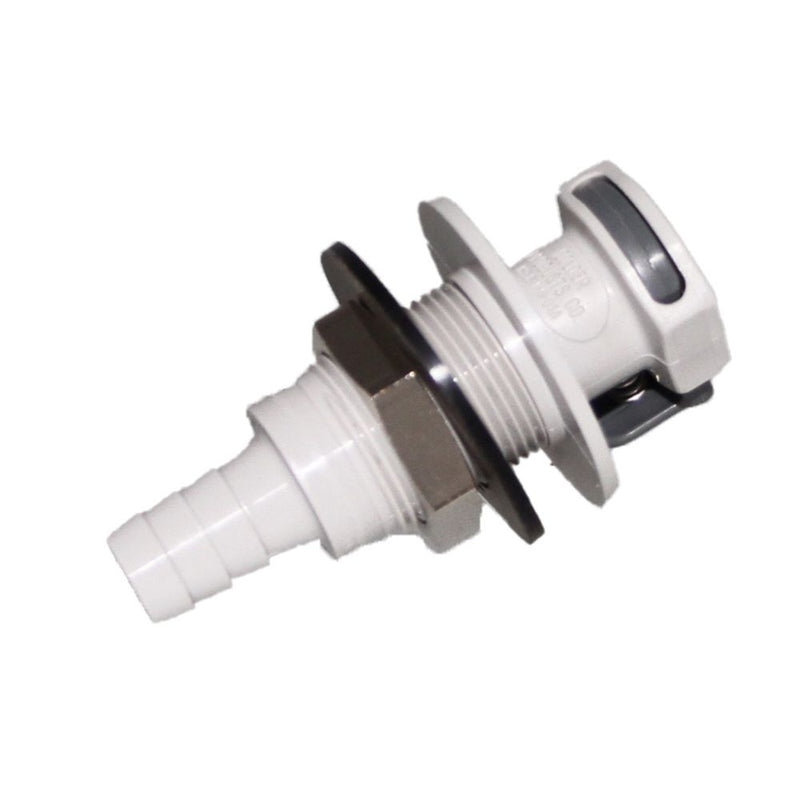 EFCD16612 Valved Panel Mount Hose Barb Coupling Body 3/8 ID Barb