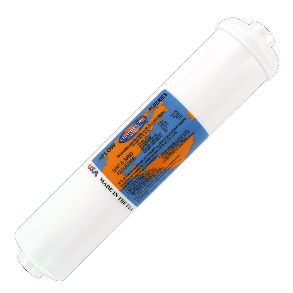 Omnipure Inline K2548-JJ Calcite Re-mineralizer - 10" x 2" Filter - 1/4" Quick Connect