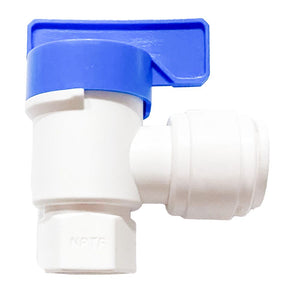 NeoFit - Acetal White Tank Valve Female Elbow 1/4" FPT x 1/2" tube