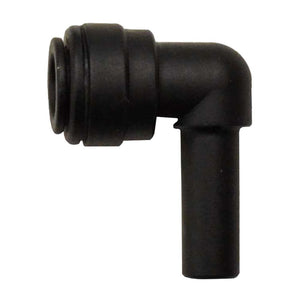 John Guest Stem Elbow Connector Black Polypropylene - 1/4 Stem x 1/4