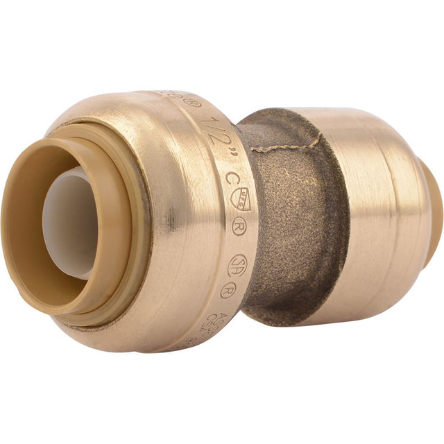 SharkBite® U009LF Lead-Free Brass Push-to-Connect Reducer Coupling - 3/8" x 1/2"