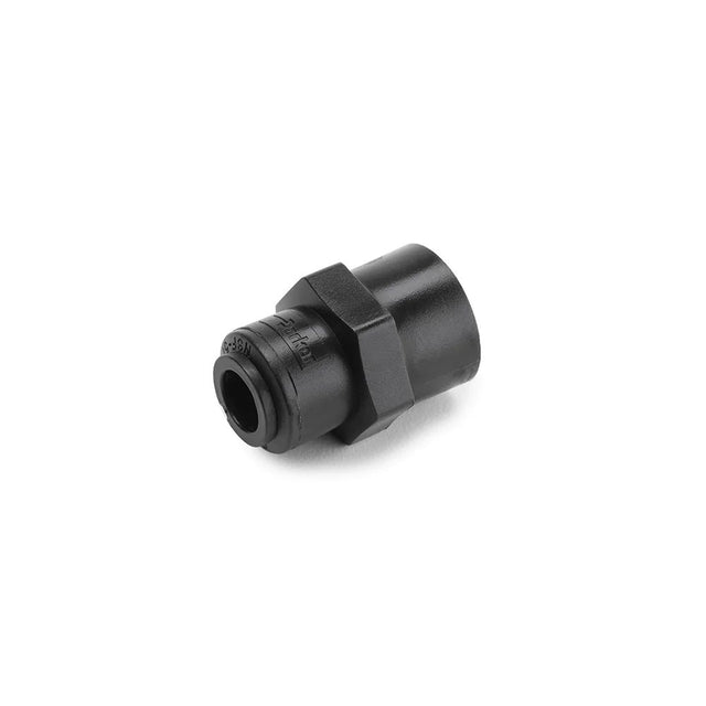 Parker TrueSeal Push in Tube Fitting - 1/4" Black Kynar® Connector with 1/4" Female NPT Threads