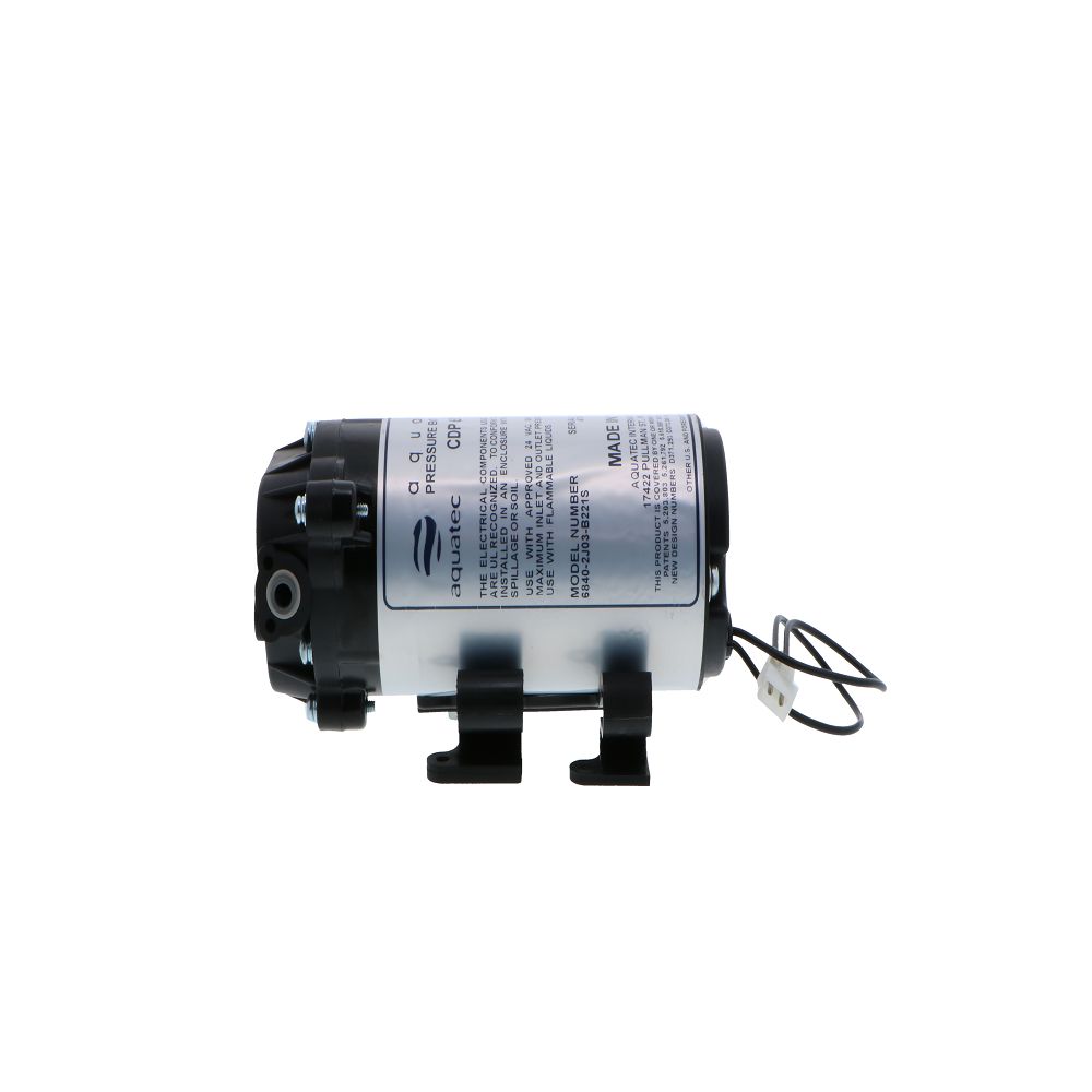 Aquatec 6800 Series RO Booster Pump for up to 50 GPD, 1/4"JG, 24 VAC