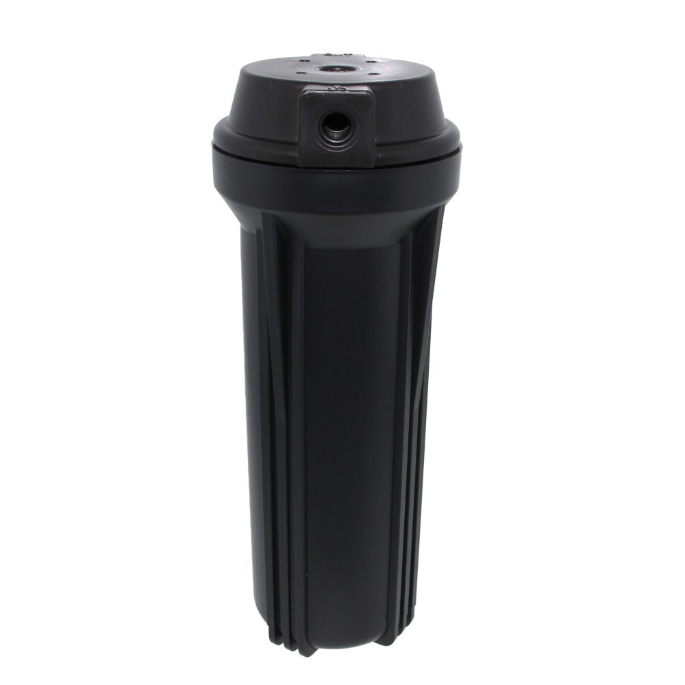 10" Neo-Pure SlimLine Flat Cap Housing NSF Black Cap/Black Sump - 1/4" No Pressure Relief