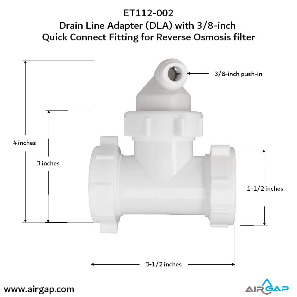 DLA-12 Drain Line Adapter - 3/8" Push-in for Air Gaps