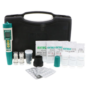 Extech EX900-R ExStik 4-in-1 Chlorine, pH, ORP and Temp Handheld Meter Kit
