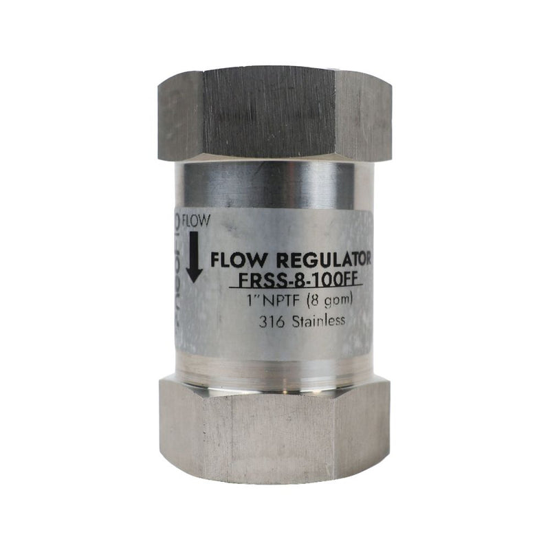 Neo-Pure Stainless Steel Flow Restrictor 8 GPM 316SS 1" FPT x FPT