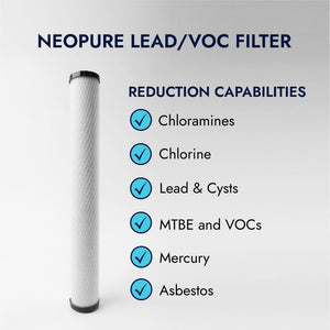 Neo-Pure CTOX-2520 20 x 2-1/2 CTO/Cyst/LEAD/VOC Carbon Block Water Filter 0.5 mic