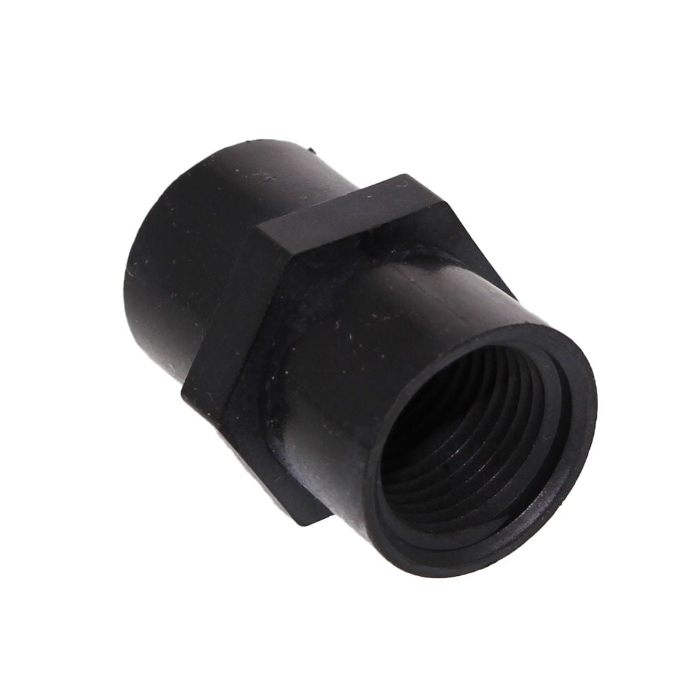 Union Coupler 1/2 FNPT x 1/2 FNPT - Black Polypropylene
