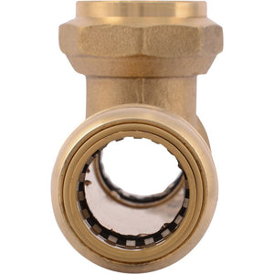 SharkBite® U3486LF Lead-Free Brass Push-to-Connect Female Centre SLIP Tee - 3/4" x 3/4" x 3/4" FPT