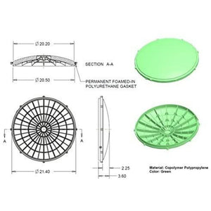 TUF-TITE 20" Tank Adapter Ring and Tuf-Tite 20" Domed Lid Combo