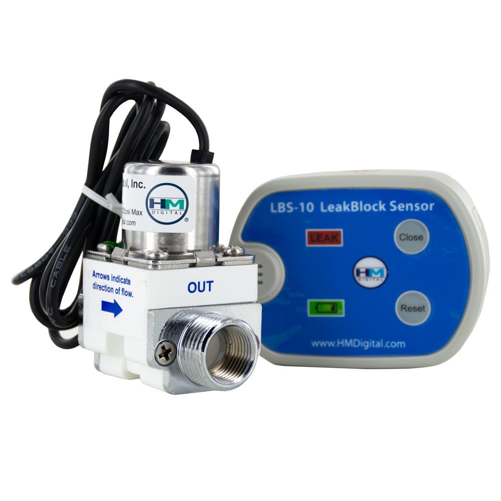 HM Digital LBS-10 LeakBlock Sensor, 6 GPM max, 3/8" FNPT x 1/2" MBSP, 125 PSI