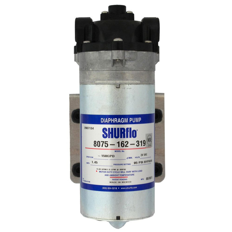 SHURflo 8075-162-319 Silver Series RO Booster Pump 150 GPD 90 PSI 24V