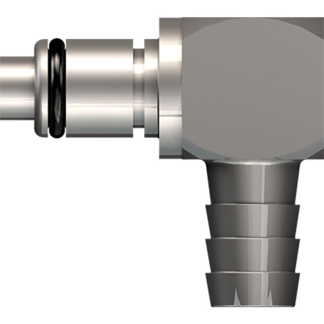 LinkTech 40CB Series Elbow Male, Valved, 3/8" HB, Chrome Brass, Buna N