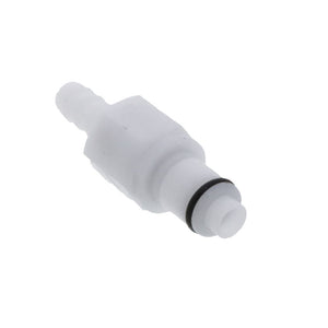 PLCD22004V Valved In-Line Hose Barb Coupling Insert 1/4 ID Barb Viton O-ring
