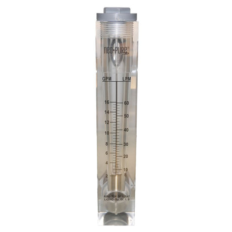 Neo-Pure Panel Mount Flowmeter 0.1-1GPM 1/4" MNPT