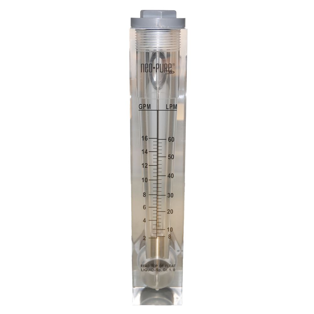 Neo-Pure Panel Mount Flowmeter 2-16GPM 1" MNPT