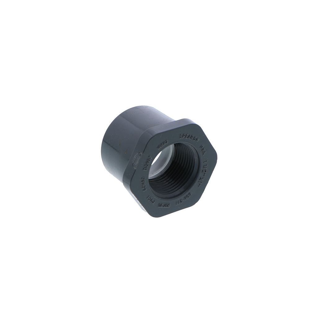 Schedule 80 PVC Bushing 1-1/2" Spigot x 1" FPT