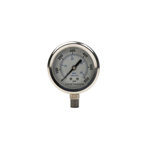 Water Pressure Gauge 600 PSI, 1/4" MPT, 2.5" Dial, Lower Back Mount, SS Case