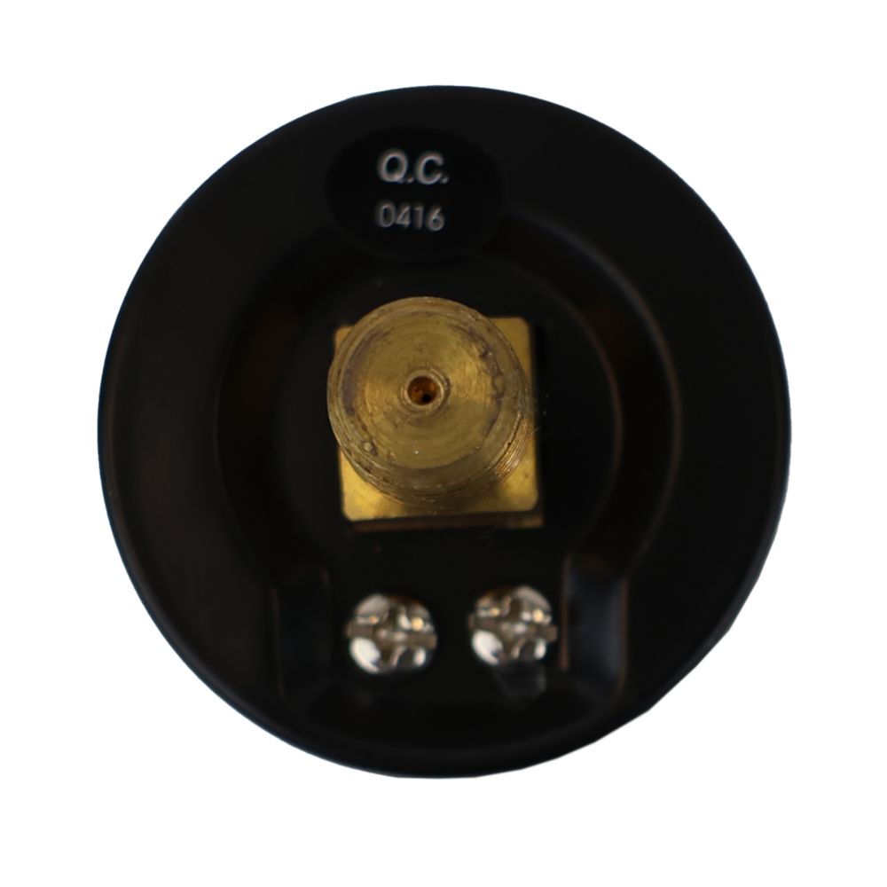 Water Pressure Gauge 160 PSI, 1/4" MPT, 2.0" Glass Dial, Center Mount, Black Steel Case