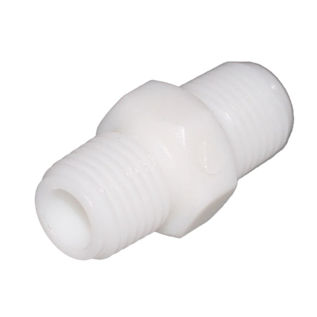 Hex Pipe Nipple 1/4" MNPT Polypro White