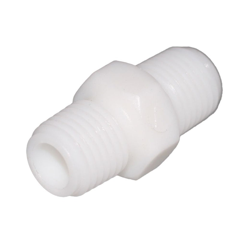 Hex Pipe Nipple 1/4" MNPT Polypro White