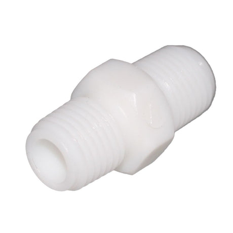 Hex Pipe Nipple 3/8" MNPT Polypro White