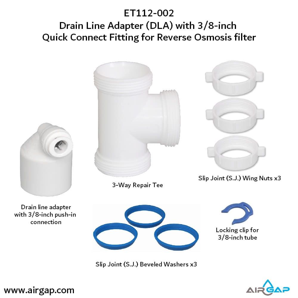 DLA-12 Drain Line Adapter - 3/8" Push-in for Air Gaps