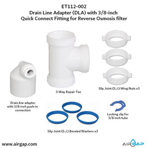 DLA-12 Drain Line Adapter - 3/8" Push-in for Air Gaps