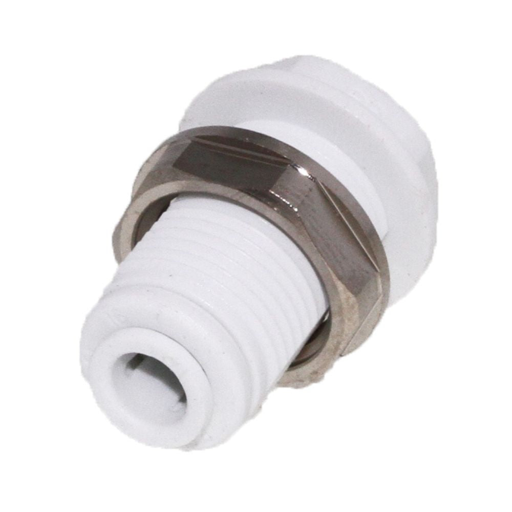 John Guest 1/4" Acetal Bulkhead Union Connector - White