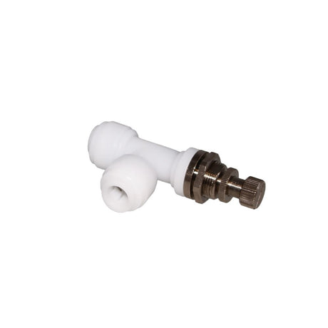 NeoFit - Acetal Natural White Flow Control Elbow Bulkhead 1/4" tube