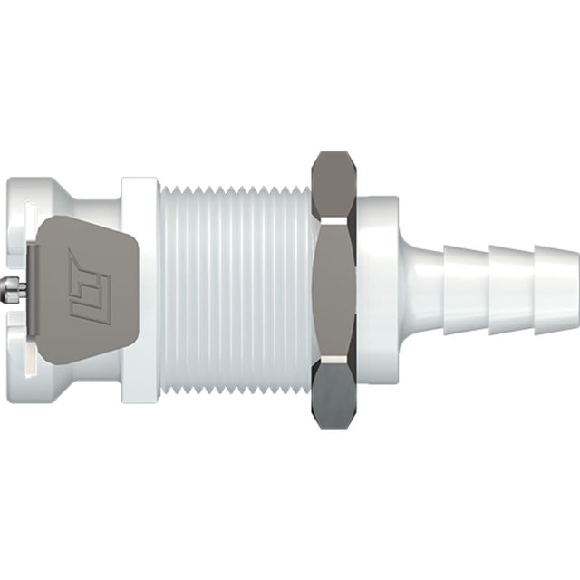 LinkTech 40AC Series Panel Mt. Female, Valved, 1/4" HB, Natural Acetal,