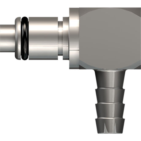 LinkTech 40CB Series Elbow Male, Valved, 1/4" HB, Chrome Brass, Buna N