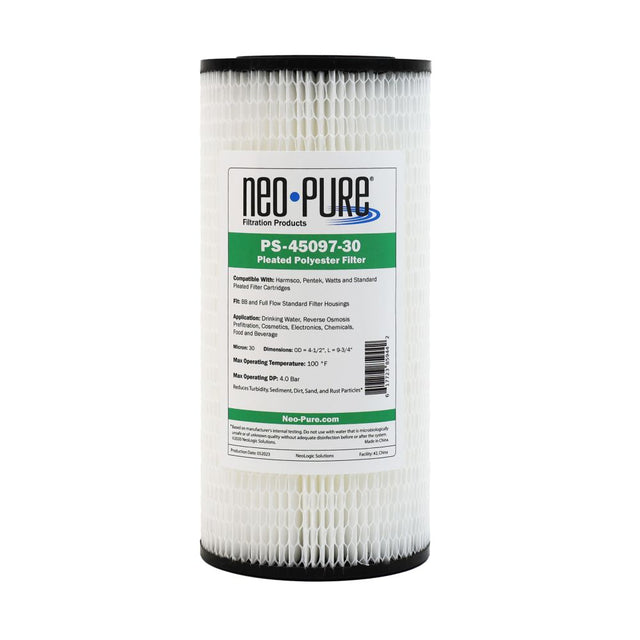 Neo-Pure PS-45097-30 9-3/4" BB High Efficiency Pleated Filter 30 micron