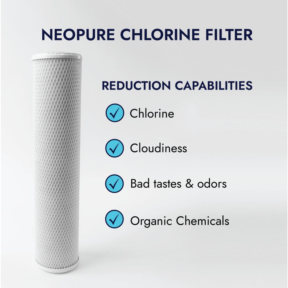 neoPure CTO1-4520 20" x 4-1/2" Coconut Shell Carbon Block Filter 5 micron