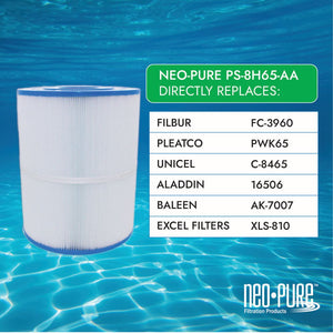 Neo-Pure PS-8H65-AA Pool and Spa Filter 8-1/2" x 10-1/2"