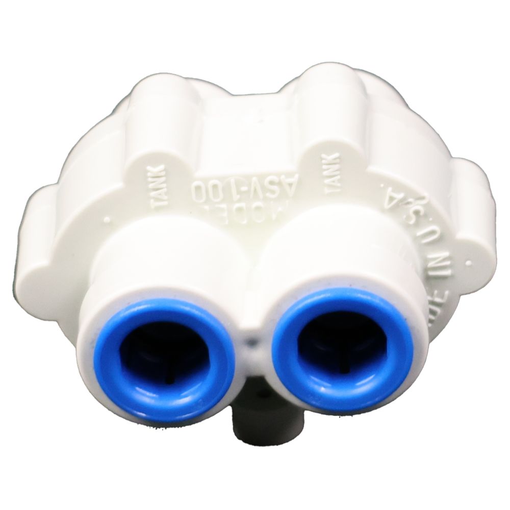 ASV-3006-WRB Automatic Shut-off Valve for Permeate Pumps 4 Way 3/8 QC, White