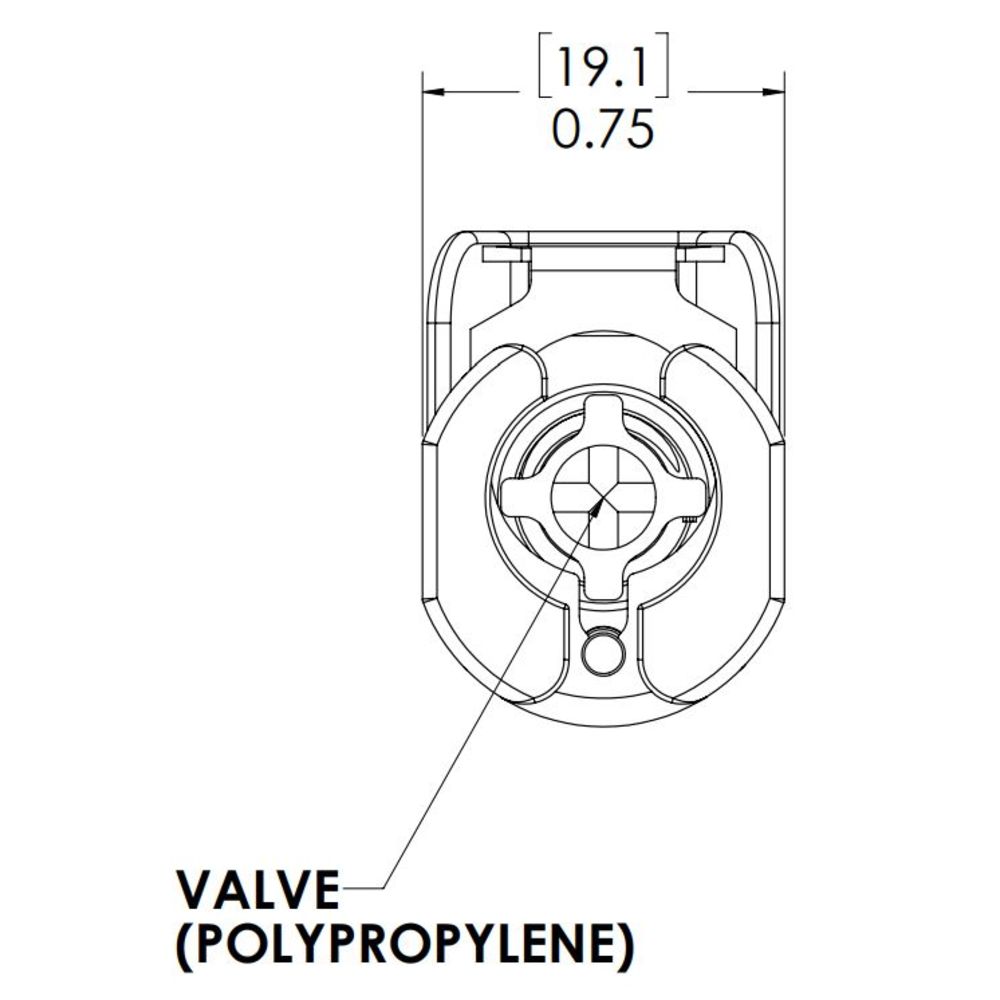 LinkTech 40PP InLine Socket, Valved, 1/4" HB