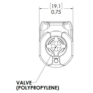 LinkTech 40PP InLine Socket, Valved, 1/4" HB