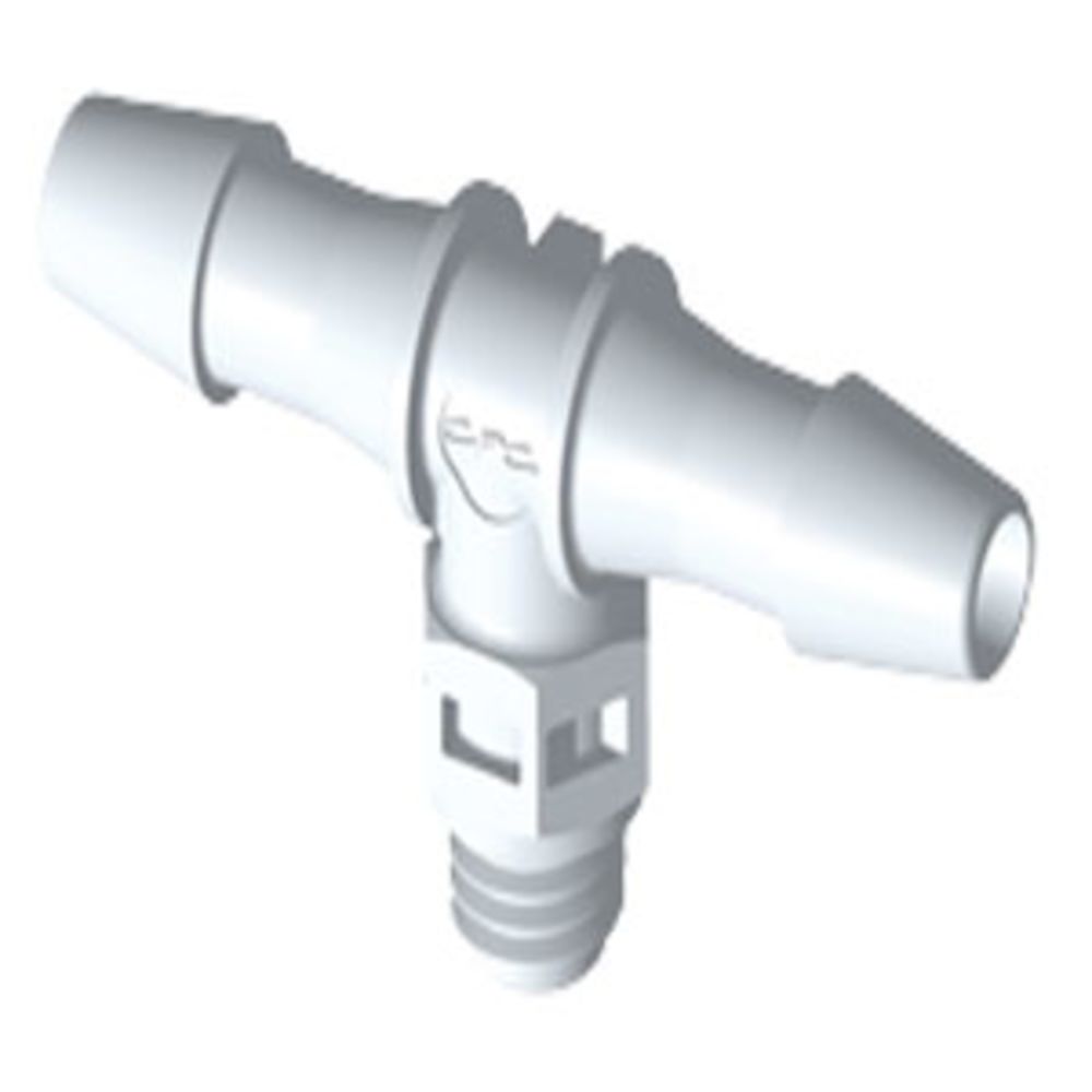 MT570 Tee Fitting Natural PVDF Tapered 10-32 x 5/32 HB x 5/32 HB