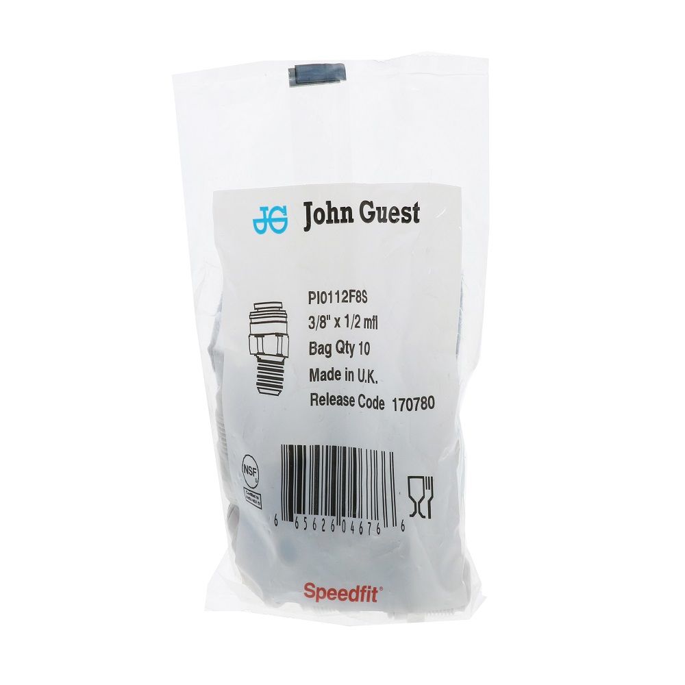 John Guest Male Connector Flare - 3/8 x 1/2 Flare