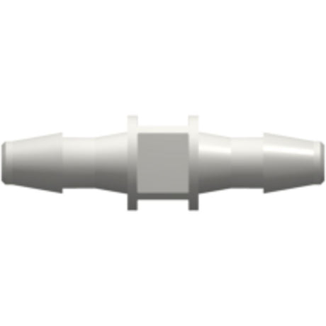 LinkTech Straight Through Tube Fitting with 200 Series Barbs, 3/32" [2.4 mm] ID Tubing, White Nylon