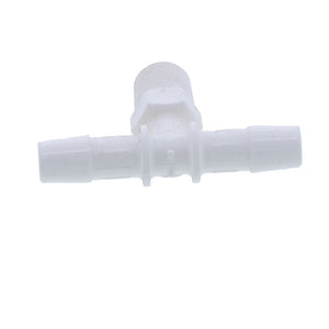 White Barb Tee x Male Branch - 3/8 ID Barb x 1/4 MNPT