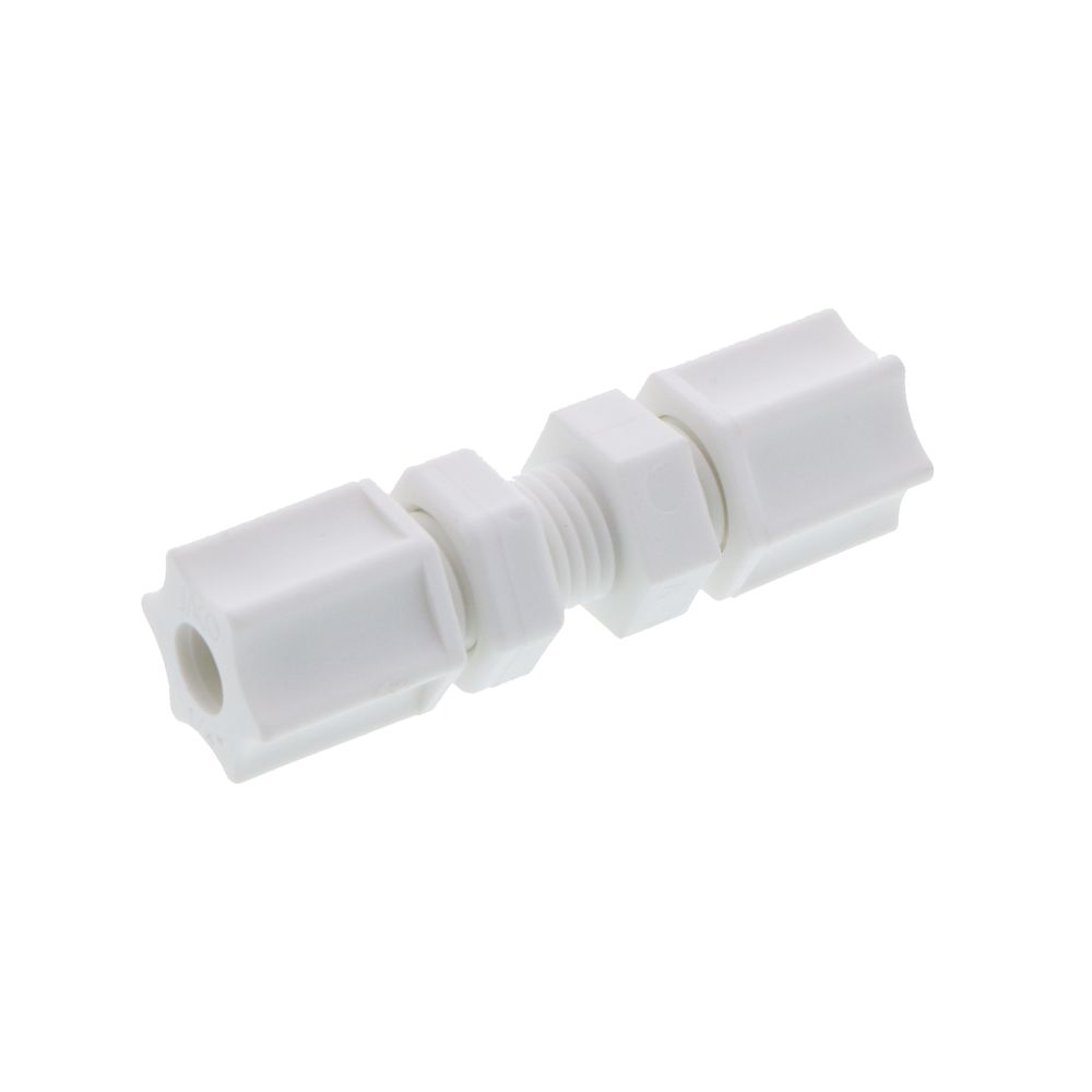 JACO 20-4-P-PG Polypropylene Bulkhead Union 1/4 OD Tube x 1/4 OD Tube
