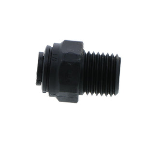 John Guest Male Connector NPTF Black Polypropylene  - 1/4 x 1/4 NPTF